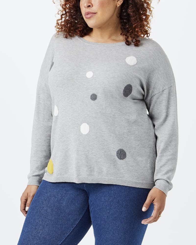 Front of plus size Margo Polka Dot Sweater by Meri Skye | Dia&Co | dia_product_style_image_id:145086